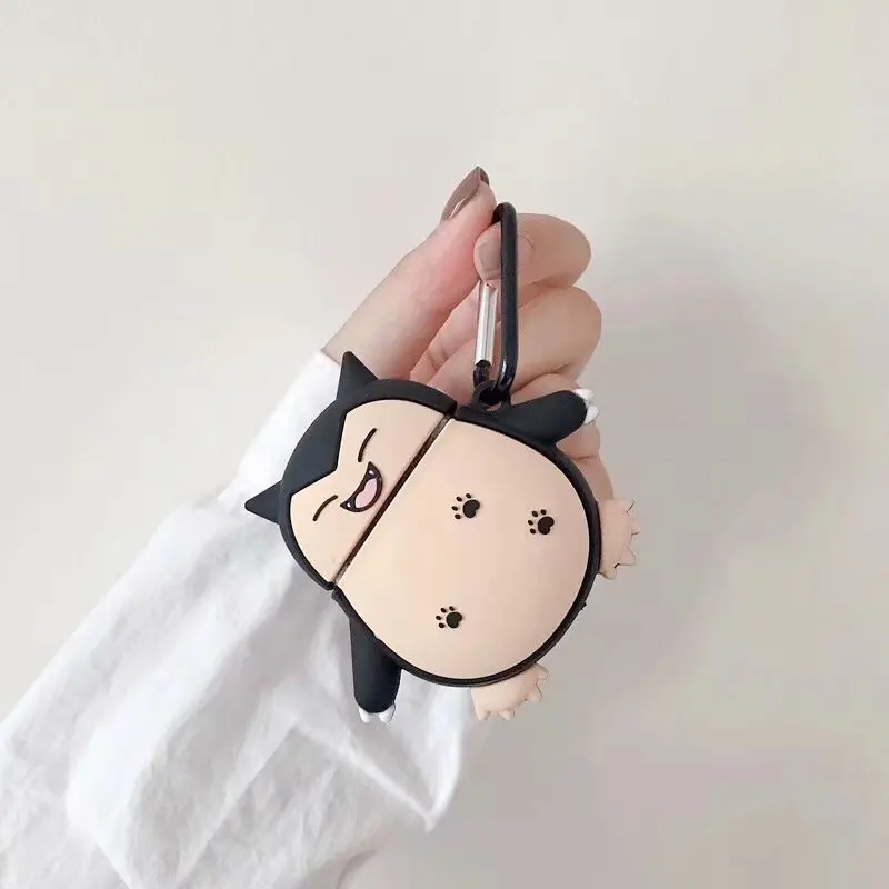 Для Apple AirPods Kawaii аниме чехол 3D милый мультфильм снорлакс кабигон медведь беспроводные наушники чехол для Airpods 2 Earpods Shell