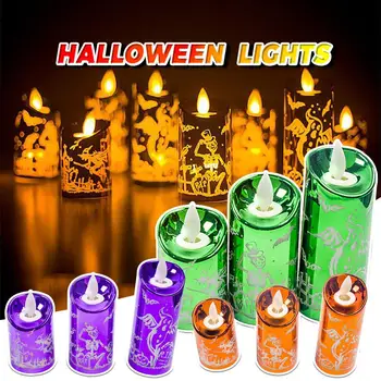 

3PCS Simulation Small Candle Lighting Atmosphere Layout Supplies For Halloween Decoration LED Tea Waxes Light
