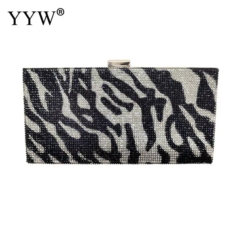 Women Clutch Bags Shoulder Bags Striped Chain Rhinestone Design Evening Clutches Box Bag Crossbody Bags For Party Wedding Purse