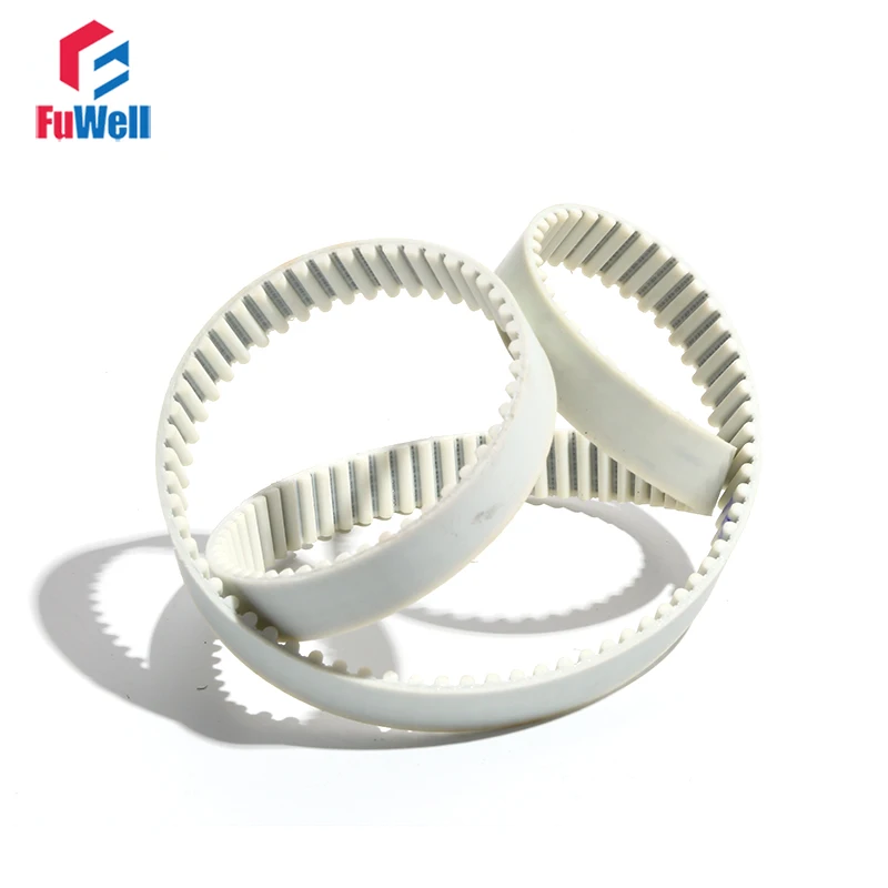 Correia Dentada de Poliuretano Htd5m 5m820 830 840 850 860 870 Closed Loop Correia Dentada 15 20 25 30 mm de Largura Branco pu Cinto Engrenagem Polia