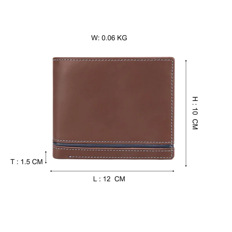 RFID Short Men Wallet Leather Brand Men's Coin Purse Vintage Genuine Leather Credit Card Purse Wallets forMen Money Bag MRF64