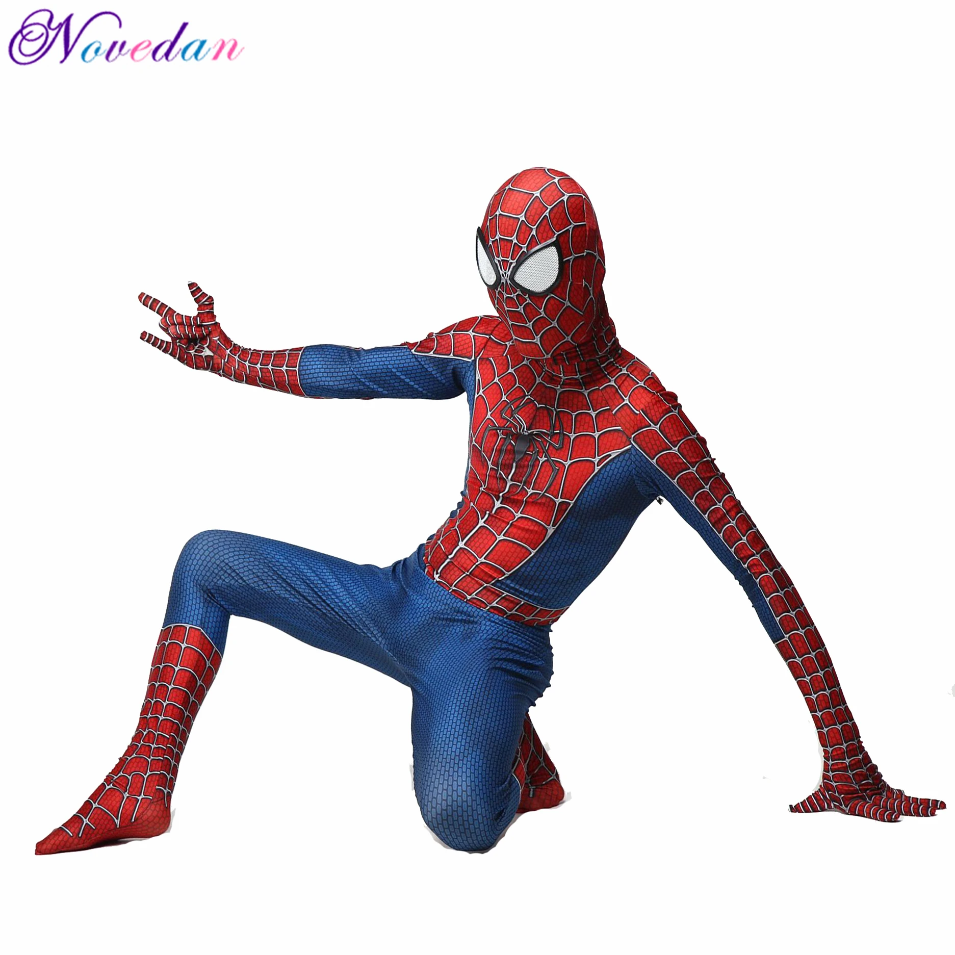 

High Quality Spider Man Spiderman Costume Fancy Dress Adult And Children Halloween Costume Red Black Spandex 3D Cosplay Clothing