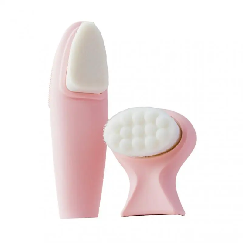 Pink Facial Cleaning Brushes Double-sided Silicone Face Cleaner Skin Care Tool Massage Washing Beauty Product Wholesale | Красота и