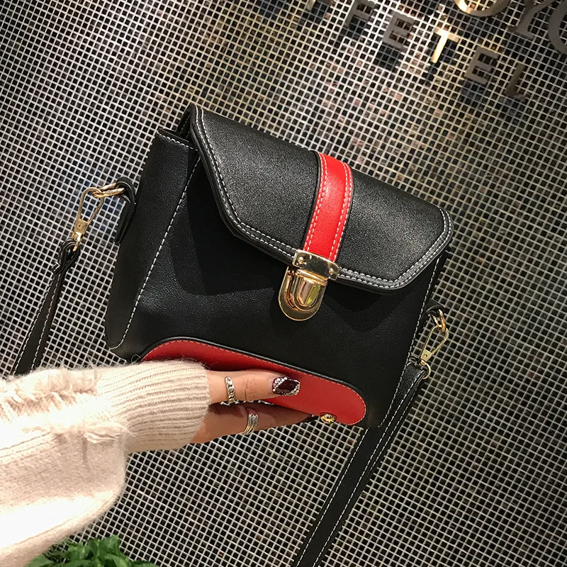 

WOMEN'S Fashion Handbag Square Sling Bag Women's 2020 New Style Bag Korean-style Contrast Color Versatile Handbag Glorious Cross