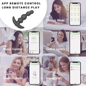 APP Control Anal Toys Prostate Massager Masturbator for Men Anal Beads Butt Plug Bluetooth Vibrators Sex Toys For Men Gay Bdsm 4