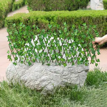 

Simulation Telescopic Fence Balcony Privacy Screen Garden Plant Fence Backyard Greenery Walls for Outdoor Indoor Use