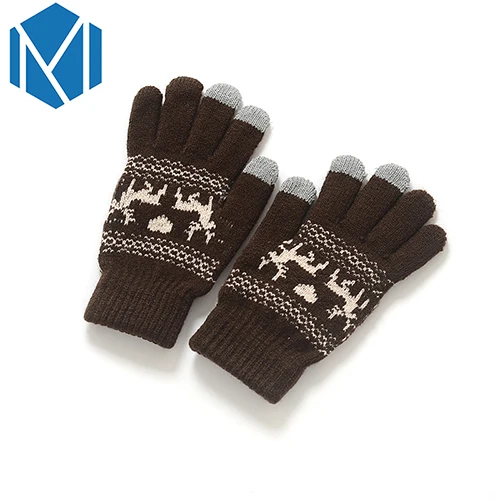 M MISM/Зимние перчатки для детей, Хлопковые вязаные детские варежки, милые однотонные Мягкие гибкие теплые рукавицы, Handschoenen - Цвет: ST0003D