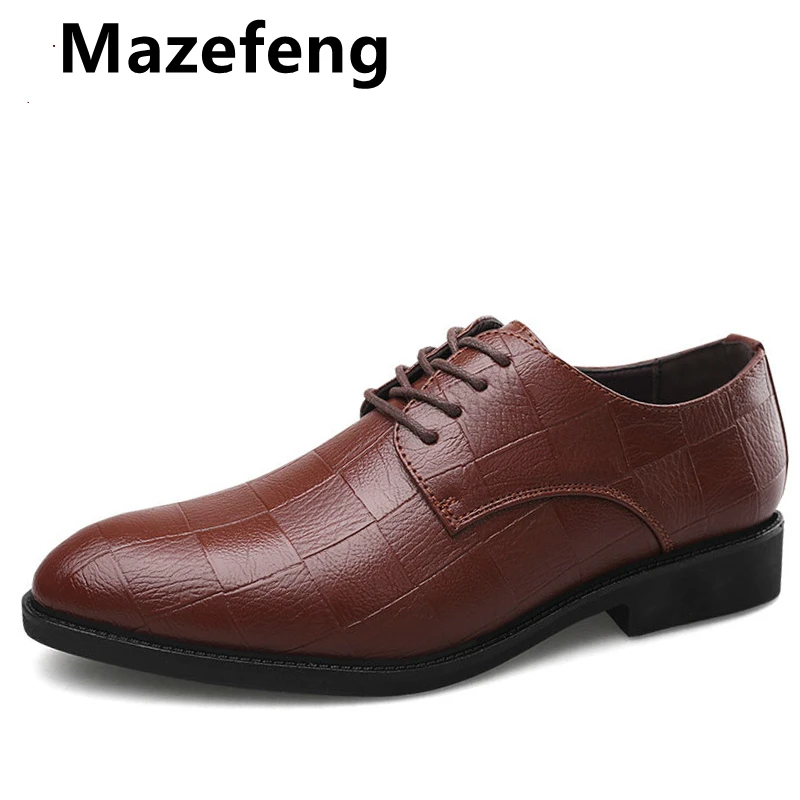 Mazefeng/Модные Мужские модельные туфли; высококачественные кожаные оксфорды для мужчин; деловая официальная мужская обувь на шнуровке; Мужская Свадебная обувь