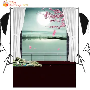 

LIFE MAGIC BOX Wedding Photography Props Retro Moon Curtain Window Family Video Photo Studio Background Photo New Year Backdrops