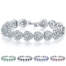 Шарм в форме сердца циркониевый в виде льда Серебряный медный материал браслеты и браслеты для женщин модные вечерние ювелирные изделия элегантность дамы подарок