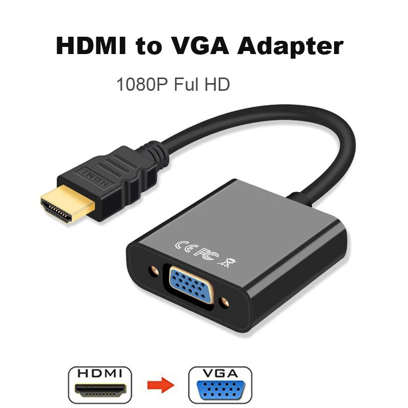  HDMI a VGA Convertitore Dell'adattatore del Cavo HD 1080P Digitale ad Analogico Video Audio per il 