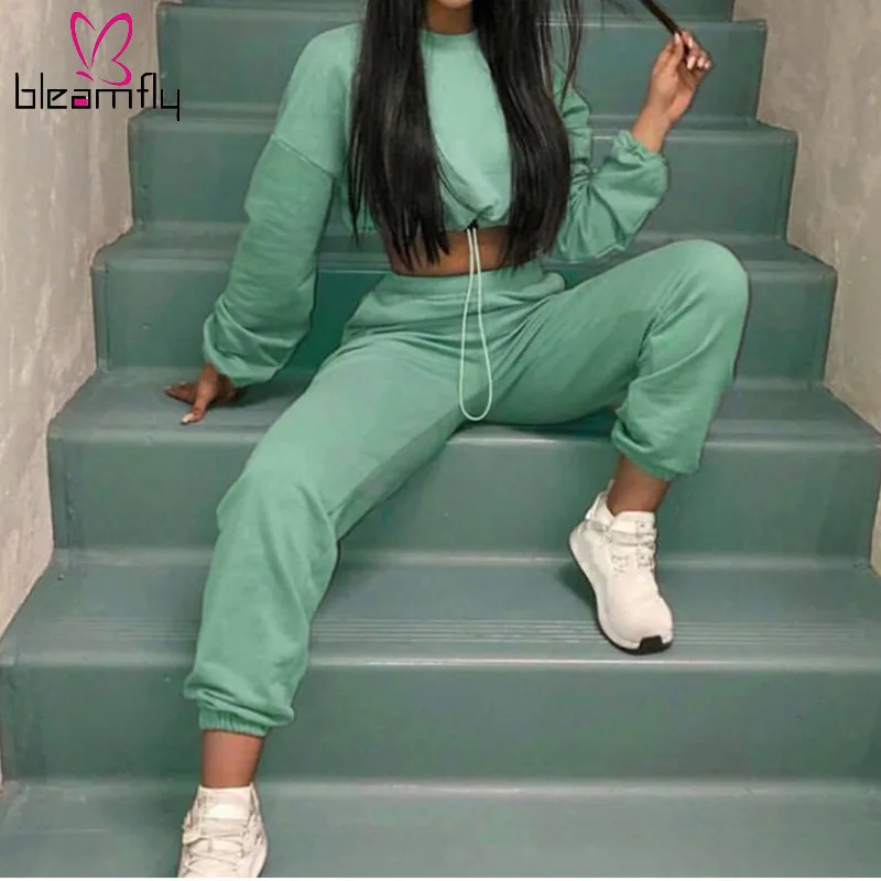 

Two Piece Sport Set Women Tracksuits 2019 Autumn Winter Long Sleeve Sweatshirt Sweatpants Slim Pants Sets Casual Joggers Outfits