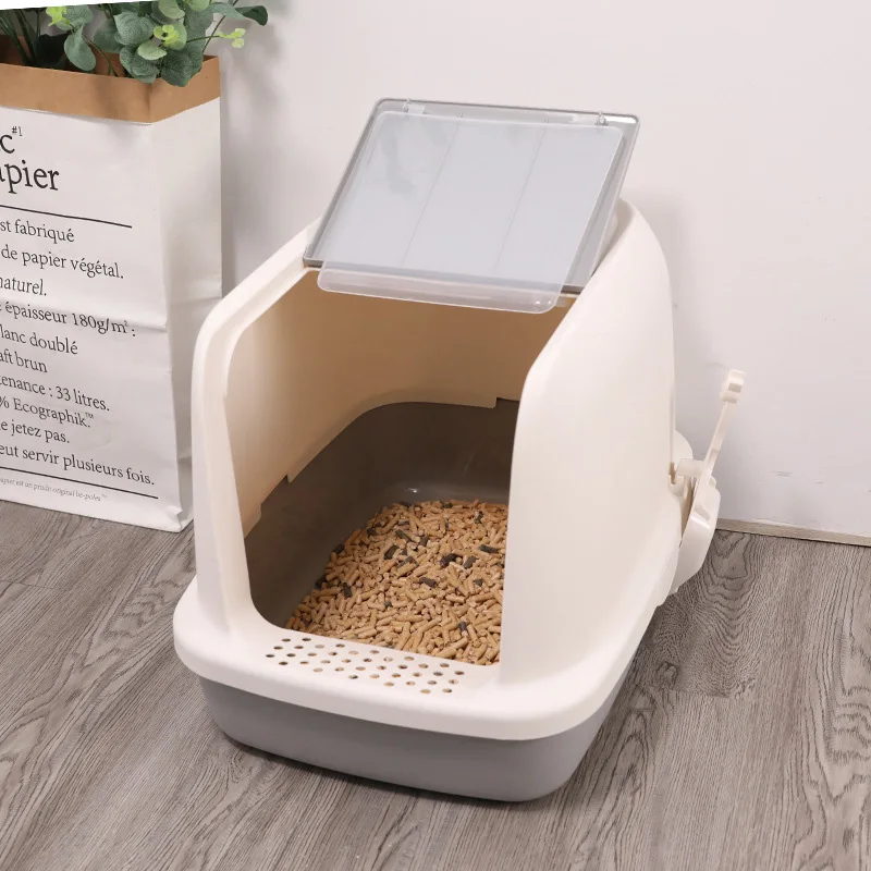 Cats Litter Box Fully Enclosed Cat Litter Box Cats Toilet Antisplash