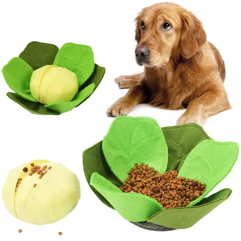 

Washable Pet Cabbage Snuffle Mat Dog Foraging Mat Training Blanket Dog Slow Food Feeding Bowl Stress Release Puzzle Toy