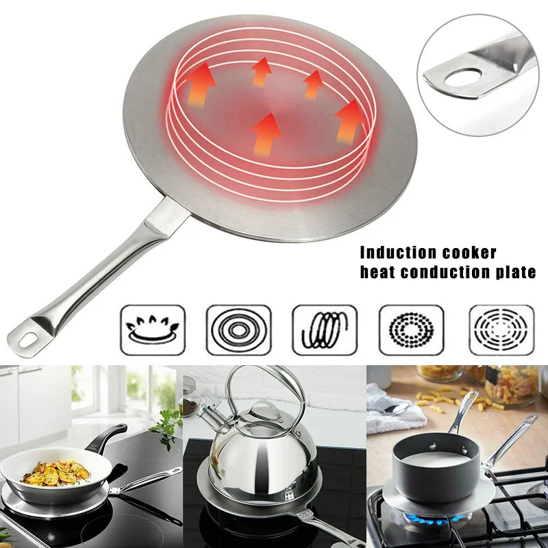 S//M//L en Acier Inoxydable Chaleur Diffuseur plaque induction Cuisinière conduction de la chaleur disque