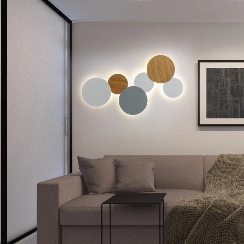 Красочные простые комбинации светодиодные настенные лампы для спальни гостиная кухня светодиодный настенный светильник столовая Лофт Лестницы настенные бра
