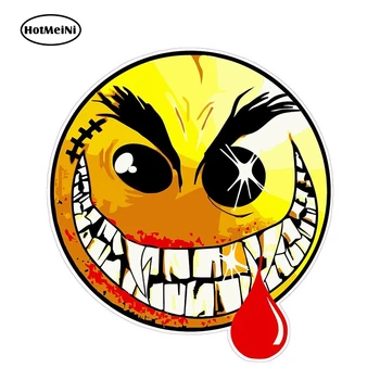 

HotMeiNi 13cm X 12cm Evil Smiley Face Sticker Vinyl Decal Funny Car Bumper Car Styling Laptop Stickers Waterproof Decoration