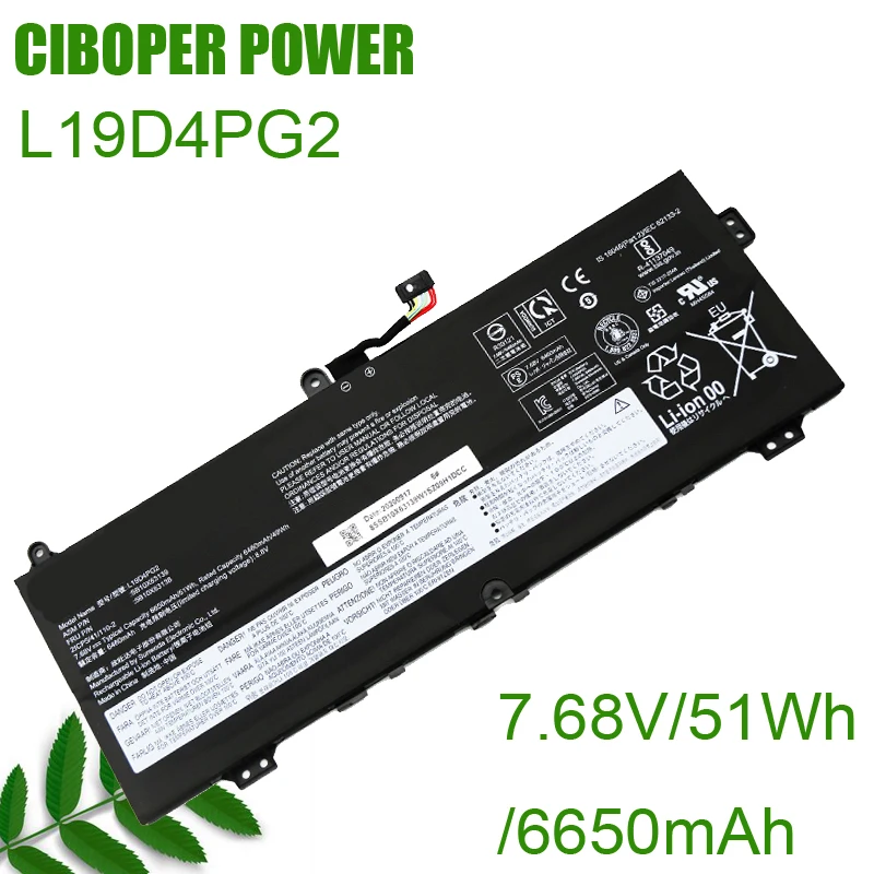 

CP Genuine Laptop Battery L19D4PG2 7.68V/51Wh/6650mAh L19M4PG2 L19L4PG2 For Flex 5-1470 Flex 5-1570