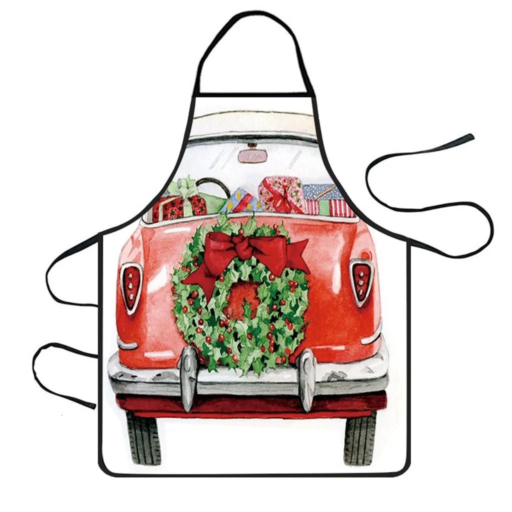 Christmas Decoration Waterproof Apron Kitchen Aprons Dinner Party Apron Woman Pinafore Cooking Baking Party Cleaning Aprons