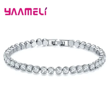 

Newest Arrivals 925 Silver Bracelets Fantastic Full AAA Cubic Zircon Beaded Gift Jewelry for Women Ladies Wedding Accessory