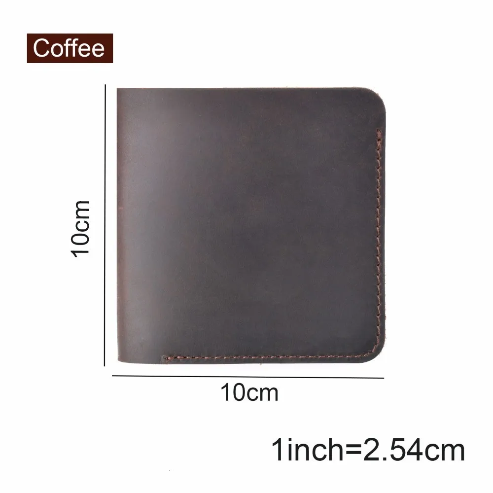 Coffee 50 шт./лот, кошельки из кожи Crazy Horse, винтажный кошелек из натуральной кожи для ковбоя, верхний слой из воловьей кожи, мужские кошельки - Цвет: Coffee