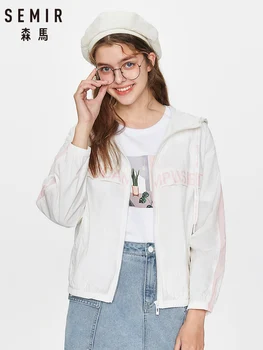 

SEMIR Jacket women 2020 spring new hooded Korean loose thin woman jacket cotton student retro Hong-Kong taste tide