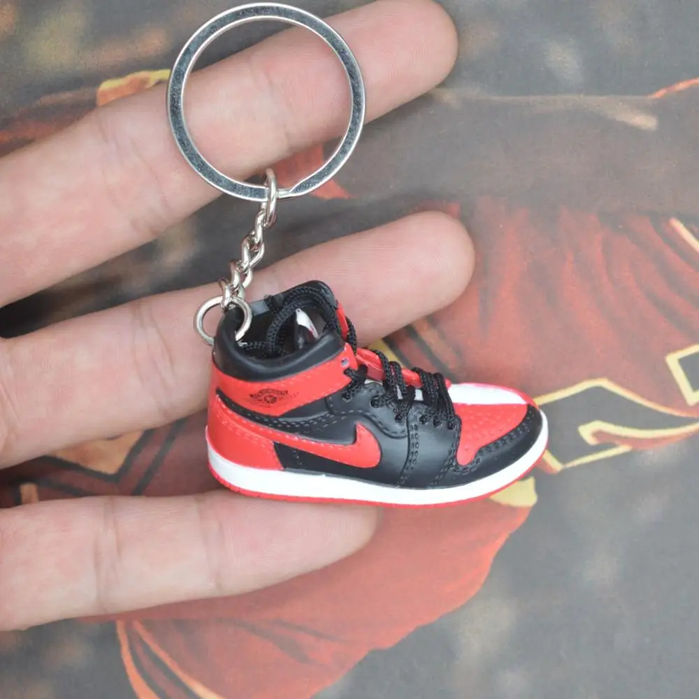 one shoe keychain 3D Air Jordan AJ11 брелок с кроссовком обувь concord модель кулон подарки - Цвет: one shoe keychain