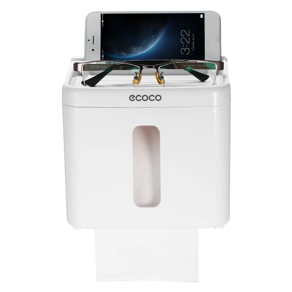 Ecoco коробка для салфеток ванная комната хранилище для туалетной бумаги коробка настенный пластиковый диспенсер для салфеток ванная комната продукт