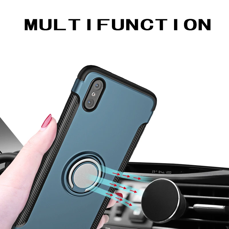Высокое качество магнитный автомобильный держатель чехол для iPhone x 7/8 Plus чехол 360 Вращающийся на палец чехол для телефона с кольцом Новинка