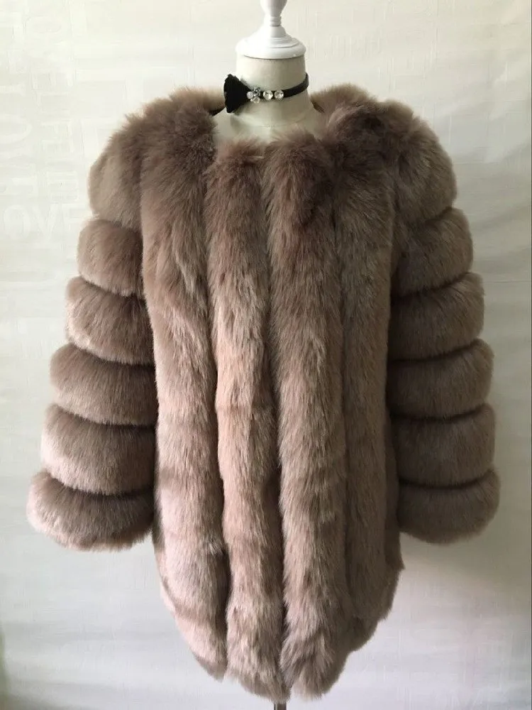 Модное свободное меховое пальто женское новое пальто из искусственного меха осеннее и зимнее пальто из лисьего меха длинное меховое пальто большого размера