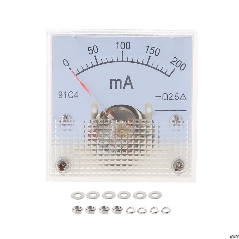 91C4 амперметр постоянного тока аналоговая панель измерителя тока механический указатель Тип 1/2/3/5/10/20/30/50/100/200/300/500mA A