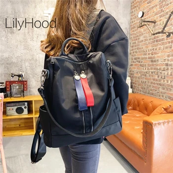 

Casual Nylon Big Size Backpack Female Teenager Leisure Multi-pockets Fabric Back To School Outdoor One Shoulder Knapsack Bag