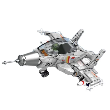 

366Pcs Q Version Small particles Modern Military Fighter Model DIY Building Construction Toy Kit