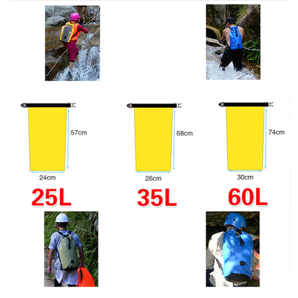 Рюкзак для плавания водонепроницаемый с двумя ручками 25л/35Л/60л|Сумки плавания| |
