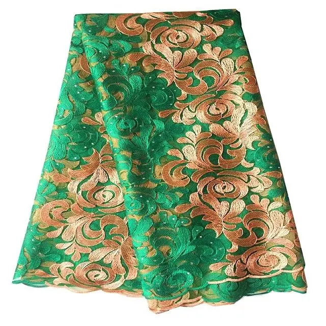 african lace fabric green