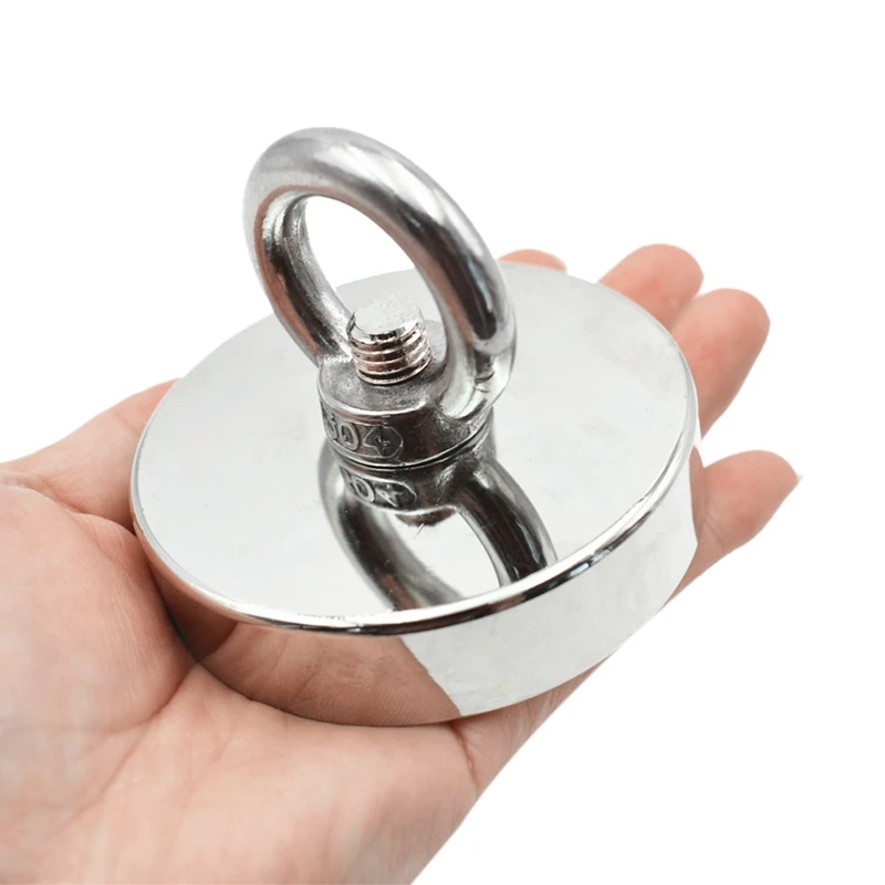 

D75Mm Holder Strong Powerful Salvage Neodymium Magnets Hook Pulling Mounting Pot With Ring Fishing Gear Sea Equipments