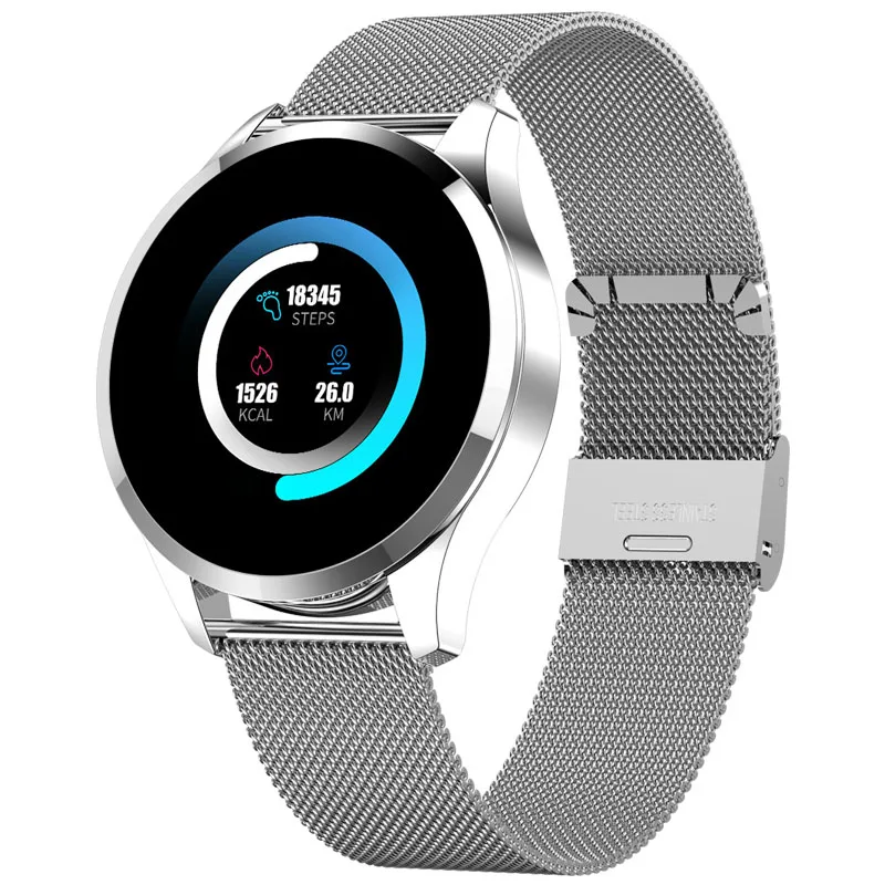 Silver Stainless Bluetooth Смарт-часы, водонепроницаемые, пульсометр, шагомер, фитнес-браслет, трекер, умные часы, Android, часы, подключение для Xiaomi IOS - Цвет: Silver Stainless