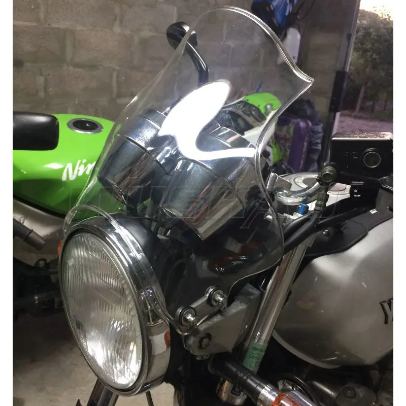 Clear Экран ветрового стекла для 2004- Yamaha YBR 125 250 YBR125 YBR250 ED SPD пользовательские фары боковой монтажный кронштейн - Цвет: Clear