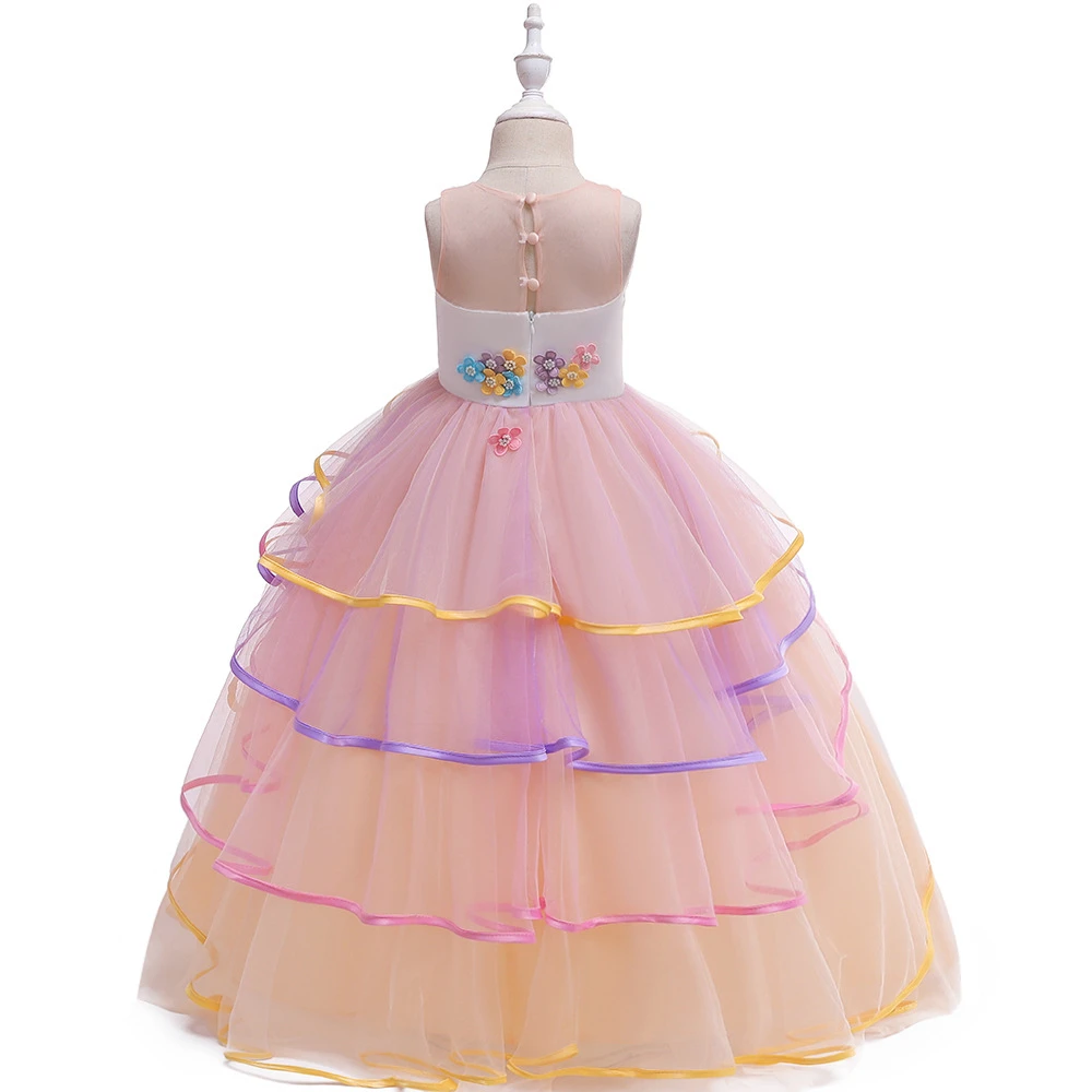 Нарядное платье для маленьких девочек с единорогом; детское кружевное платье принцессы на свадьбу с принтом «Мой Пони»; Детский костюм из тюля с блестками; цвет золотистый, Радужный; на день рождения