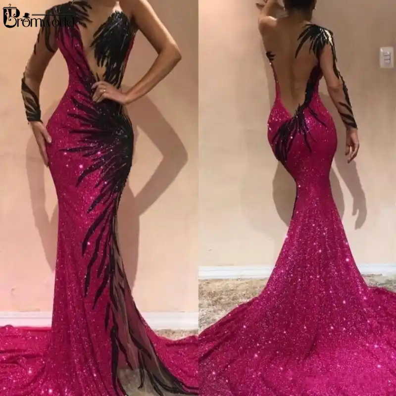 fuchsia evening dress