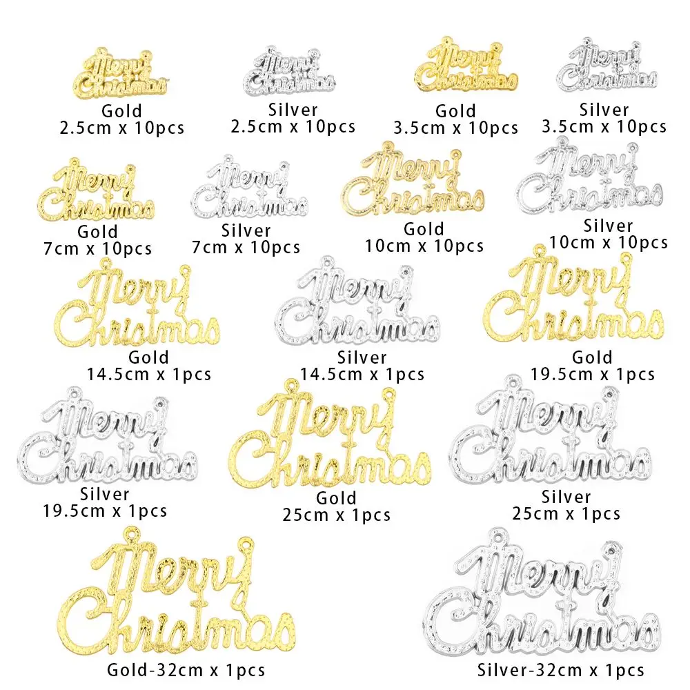 Christmas Decoration Plastic Merry Christmas Pendant Hanging English Letter Pendant Xmas Tree New Year Decor Ornaments 1/10Pcs