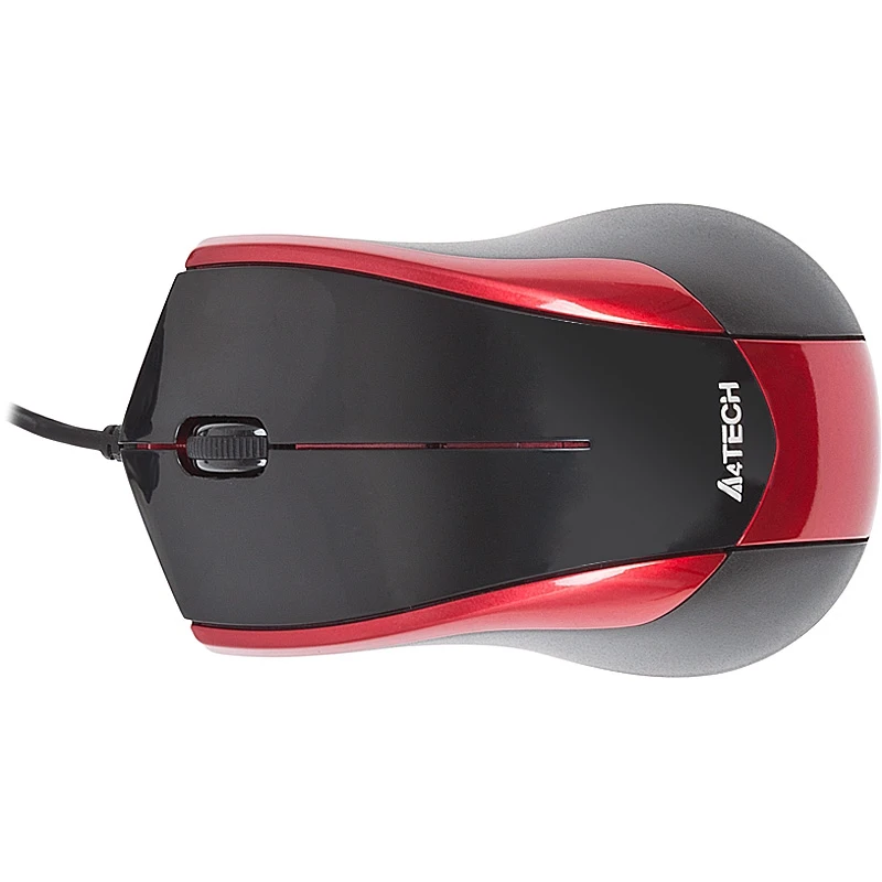 Мышь A4 V-Track Padless N-400-2 черный/красный оптическая(1000dpi) USB(2but