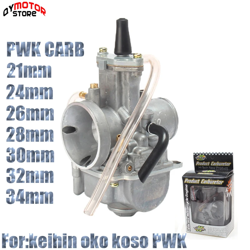 Карбюратор PWK 21 мм 24 26 28 30 32 34 для мотоциклов 2T 4T гоночный карбюратор Koso OKO Keihi с Power