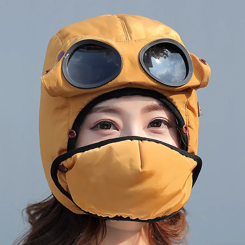 Winter Hats for Women Skiing Thermal Hat Fishing Cycling Hiking Caps Outdoor Glasses Mask Motorcycle Caps Women Cap for Cold