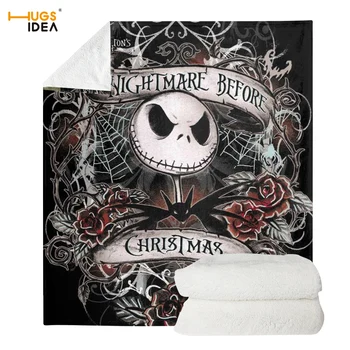 

Super Soft Flannel Fleece Sherpa Blanket The Nightmare Before Christmas Printing Bedding Set Warm/Decor Bedspread Sofa Cover