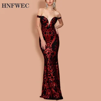

2020 New Summer Fashion Sexy High Waist Sleeveless Red Patchwork Geometric Sequins Slash Neck Hollow Out Long Dress U316