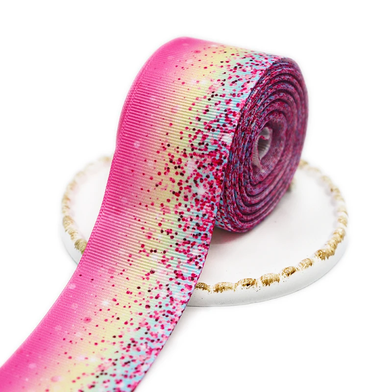 5 Yards 1.5' 38MM Rainbow Gradient Colors Printed Grosgrain Ribbons For Hair Bows DIY Handmade Materials Y110401 ribbon decoration ribbon supplies grosgrain ribbon