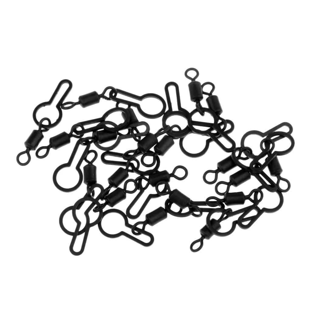 

20pcs Rolling Swivels Snap Hook Lure Connector Terminal Tackle for PVA Bag