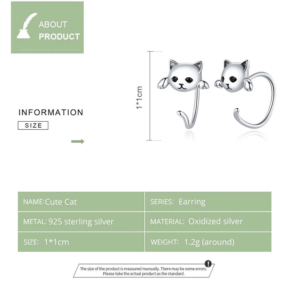 bamoer Genuine 925 Sterling Silver Minimalist Cute Tail Stud Earrings for Women Animal Fashion Jewelry Orecchini SCE965 - Image 5