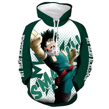 

SONSPEE Sweatshirt Fashion Men's Streetwear Hoody Boys Clothing Anime my hero academy Deku 3D Print Hoodie Women Pullover Hooded